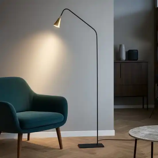 Popolare Lampada ad arco moderna colore nero e oro per salotto