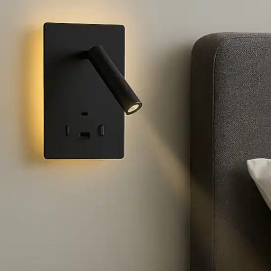 Nuovo Arrivo Applique nero da comodino luce led 3000k orientabile