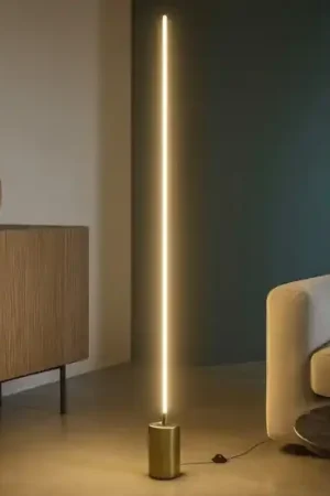 Ultime Pezzi Maytoni lampada da terra flow oro led da 3000k a 6000k per salotto