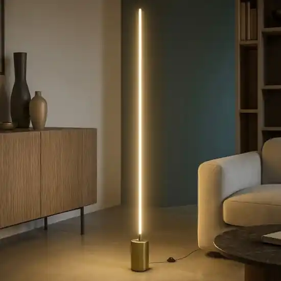 Ultime Pezzi Maytoni lampada da terra flow oro led da 3000k a 6000k per salotto
