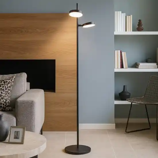 Maytoni lampada da terra moderna fad led 3000k due luci orientabili Spedito Oggi