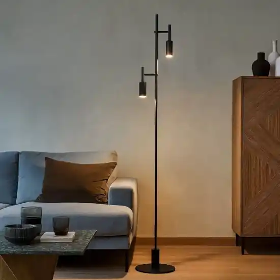 Lampada da terra moderna nera led 14w 3000k luci orientabili da lettura Sconto