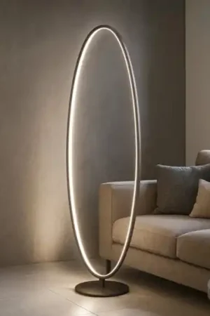 A Buon Prezzo Lampada da terra moderna led 3000k circolare nera