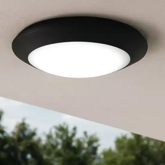 Plafoniera nera per esterni rotonda top light verona Popolare