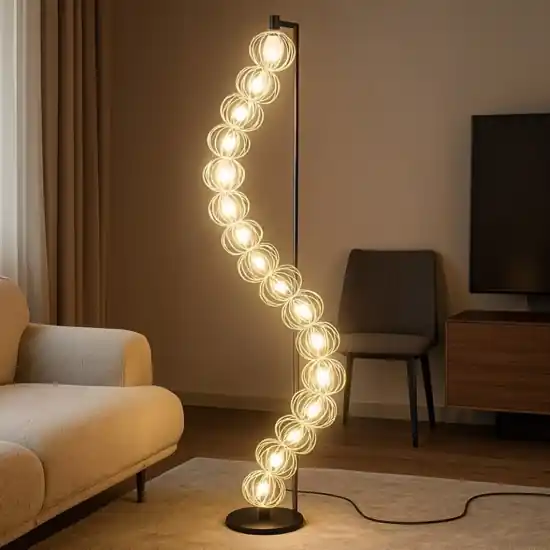 Ultimissimo Modello Maytoni golden cage lampada da terra oro led 3000k design originale per salotto
