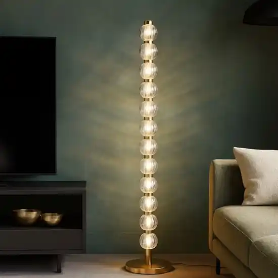 Prezzo Di Fabbrica Lampada da terra moderna maytoni amulet led 3000k in metallo colore oro e vetro