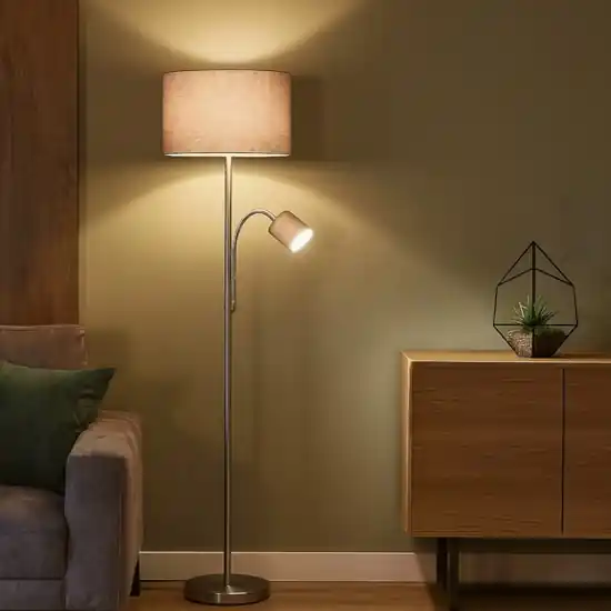 Must-Have Lampada da terra per salotto due luci orientabile colore argento