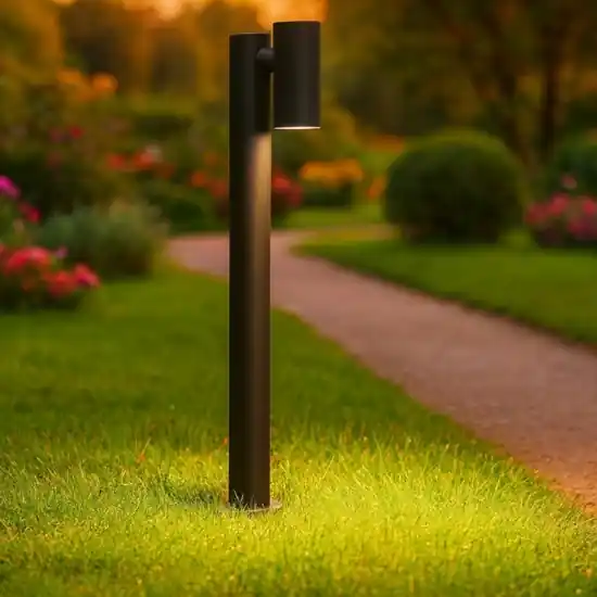 Subito Disponibile Lampione nero da giardino led 3000k cilindrico moderno