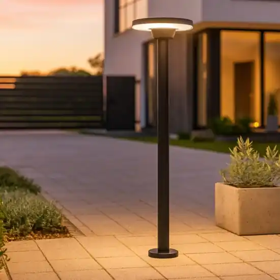 Subito Disponibile Lampione antracite moderno led 12w 3000k con testa circolare