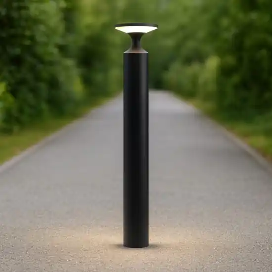 Acquista Ora Lampione moderno da giardino led 13w 3000k nero ip65 moderno