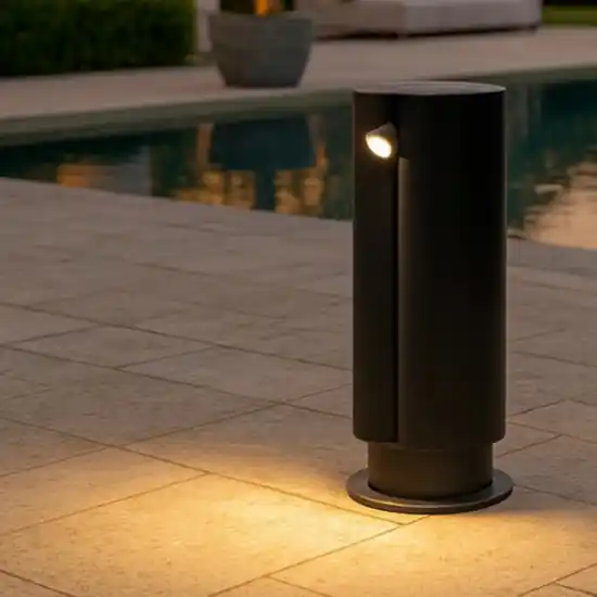 Lampioncino nero da giardino led 3w 3000k moderno cilindrico ip65 Professionale