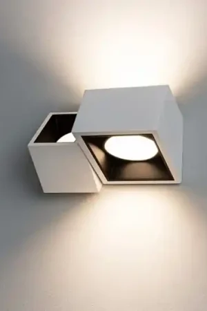 Nasso applique da parete in gesso due luci quadrate nere sforzin Subito Disponibile