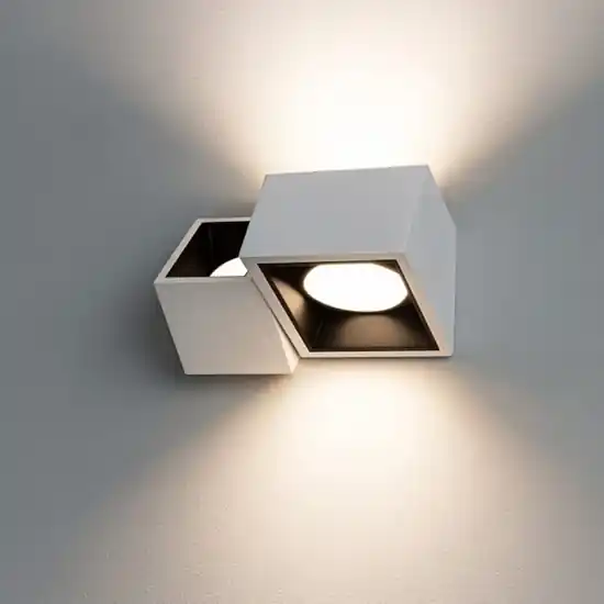 Nasso applique da parete in gesso due luci quadrate nere sforzin Subito Disponibile