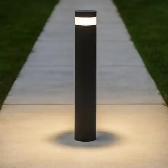 Lampioncino moderno da giardino led 12w 3000k nero cilindrico Prezzo Di Fabbrica