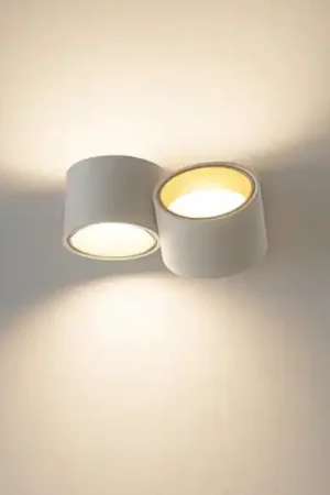 Applique due luci in gesso bianco dettagli ottone nasso sforzin Affare