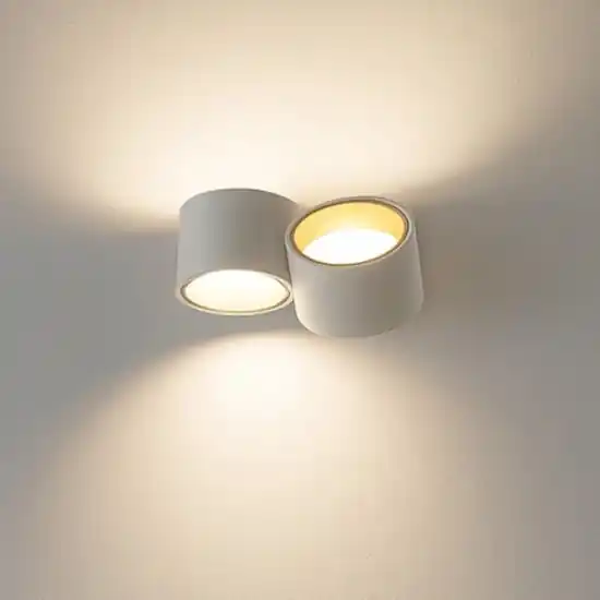 Applique due luci in gesso bianco dettagli ottone nasso sforzin Affare