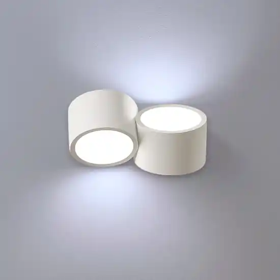 Applique di gesso bianco due luci rotonde sforzin nasso Solo Oggi