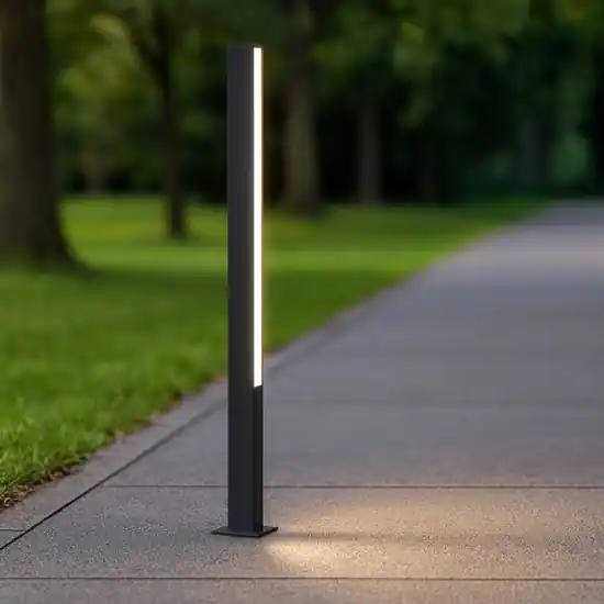 Lampione nero moderno rettangolare led 17w 3000k per giardino Non Perdere