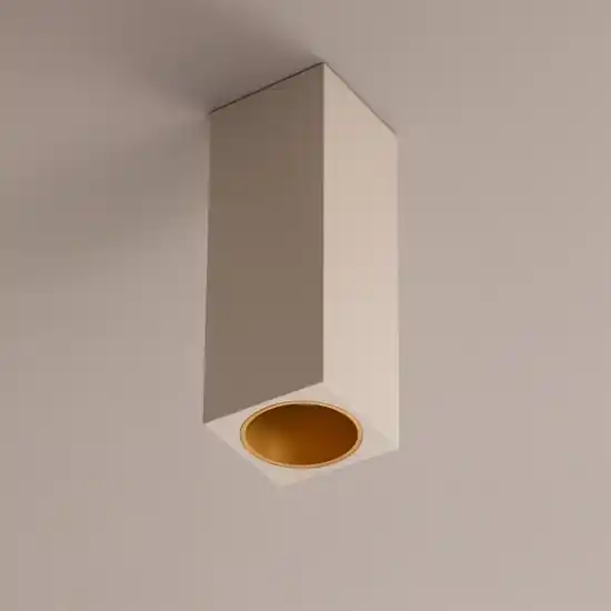 Super Prezzo Faretto quadrato di gesso bianco alluminio oro da soffitto