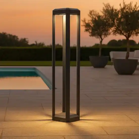 Gea luce lampione da giardino led 13w antracite ip65 4000k h80 cm Saldi