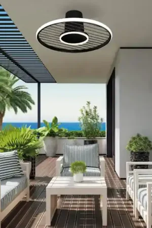 Ventilatore lampadario con pale con luce led 13 mq nero moderno Bestseller