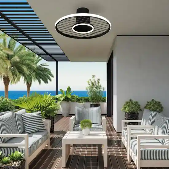 Ventilatore lampadario con pale con luce led 13 mq nero moderno Bestseller