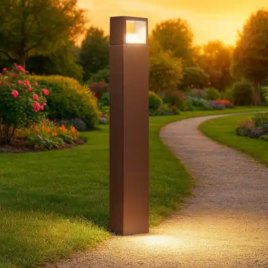 Nuovo Arrivo Lampione da giardino gea luce led 9w marrone corten ip54 h100 cm