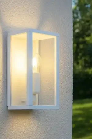 Applique da esterno ip44 in vetro alluminio pressofuso bianco Bestseller