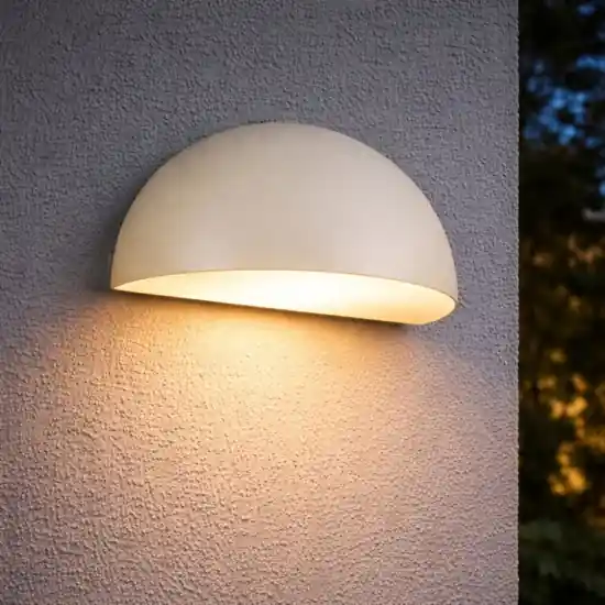 Applique da esterno moderna ip44 h14 cm color sabbia Di Tendenza