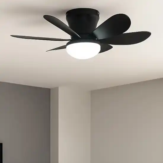 Sconto Ventilatore da soffitto nero design con luce telecomando