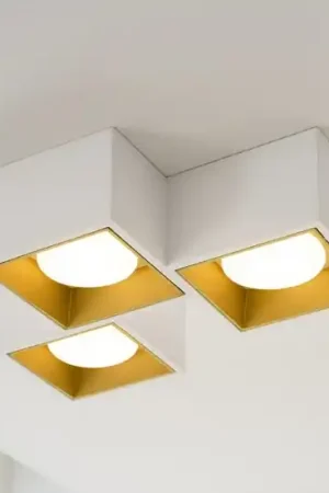 Plafoniera moderna in gesso bianco dettagli oro sforzin nasso Ultimissimo Modello