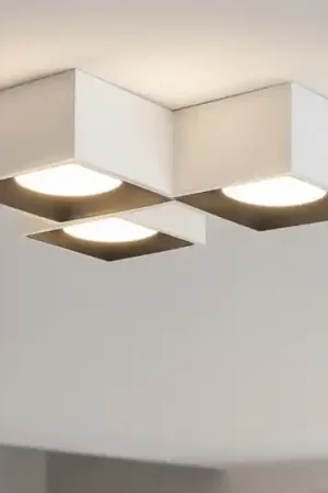 Plafoniera di gesso quadrata moderna sforzin nasso nera Reso Gratuito