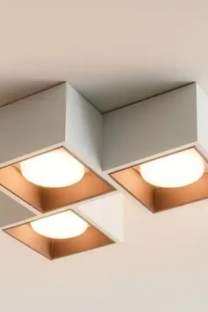 Plafoniera sforzin nasso rame in gesso 3 luci moderna Economico