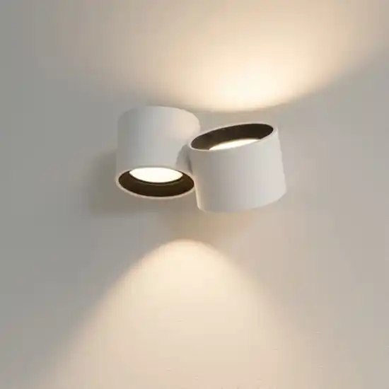 Sforzin applique da parete in gesso due luci nere Sconto