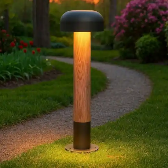 Ultima Occasione Lampione da giardino ip54 h54 cm effetto legno
