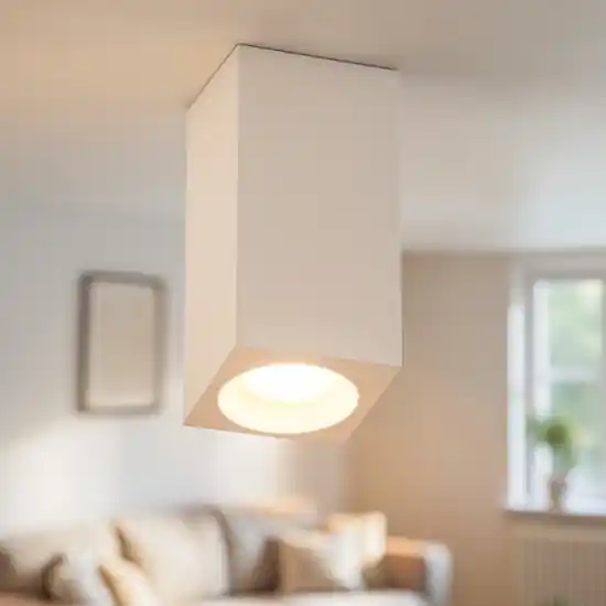 Faretto da soffitto in gesso alluminio bianco quadrato Occasione Imperdibile