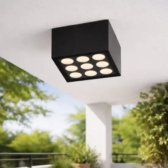 Saldi Plafoniera per esterno cubo antracite led 17w 3000k