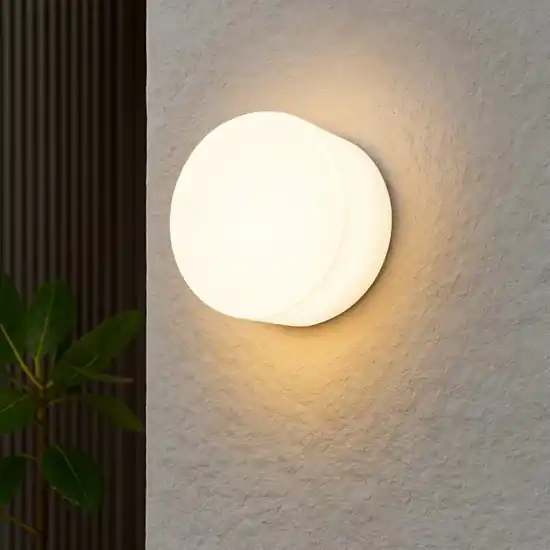 Di Tendenza Applique da esterno tonda led bianca ip65 linea light miniwhite