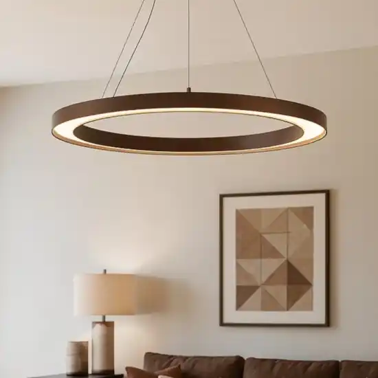 Lampadario led cerchio marrone linea light lira Novità