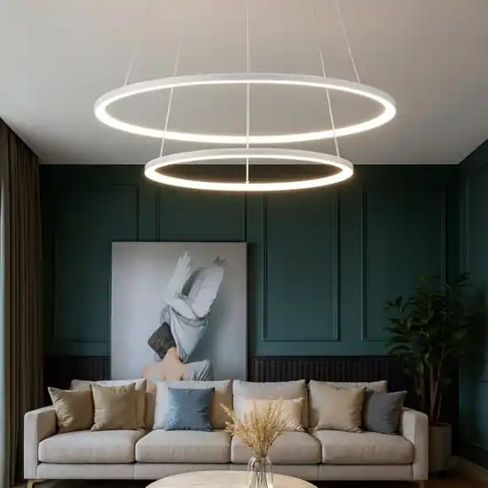 A Buon Prezzo Lampadario erika s-2 gea luce bianco cerchi led 80w 3000k