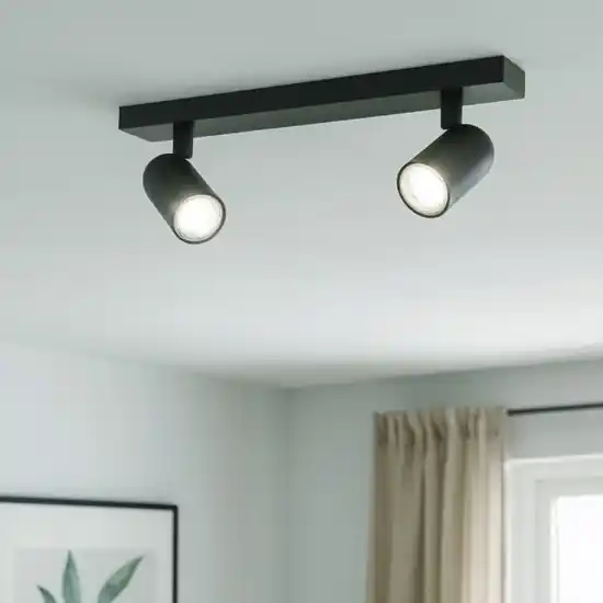 Plafoniera nera due luci led orientabili toplight Economico