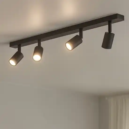 Solo Oggi Plafoniera nera per cucina 4 faretti orientabili toplight