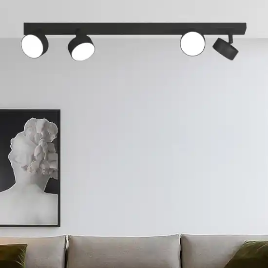Plafoniera per cucina moderna 4 faretti orientabili neri toplight Prezzo Ridotto