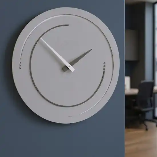 Ultime Pezzi Orologio rotondo da parete in legno moderno grigio quarzo