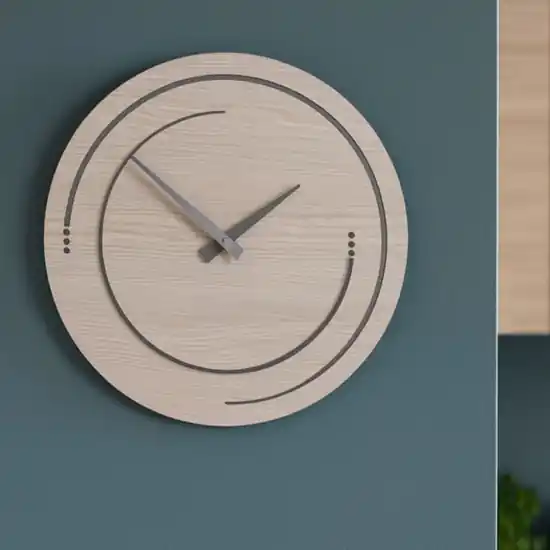 Orologio da parete legno rotondo moderno rovere Solo Oggi