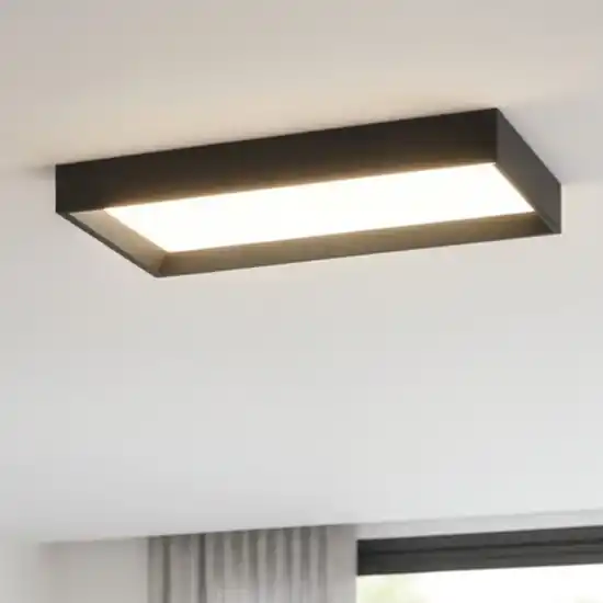 Compra Online Plafoniera led 3000k nera rettangolare linea light tara