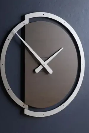 Acquista Ora Orologio in legno rotondo rovere e alluminio design moderno