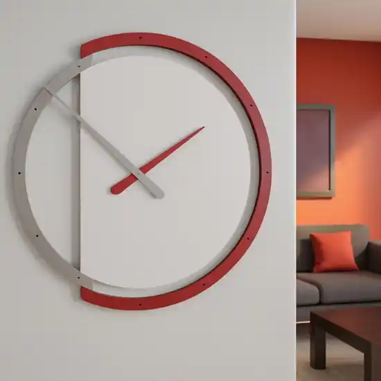 Orologio rosso da parete design rotondo 45cm Offerta
