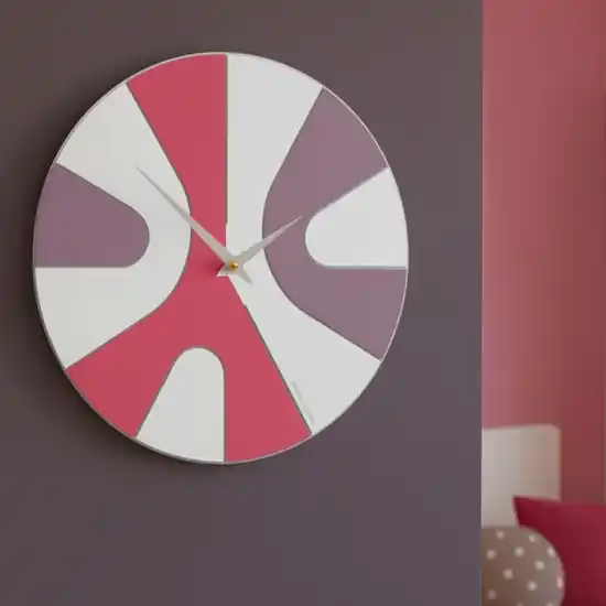 Orologio moderno da parete multicolor rotondo in legno Bestseller