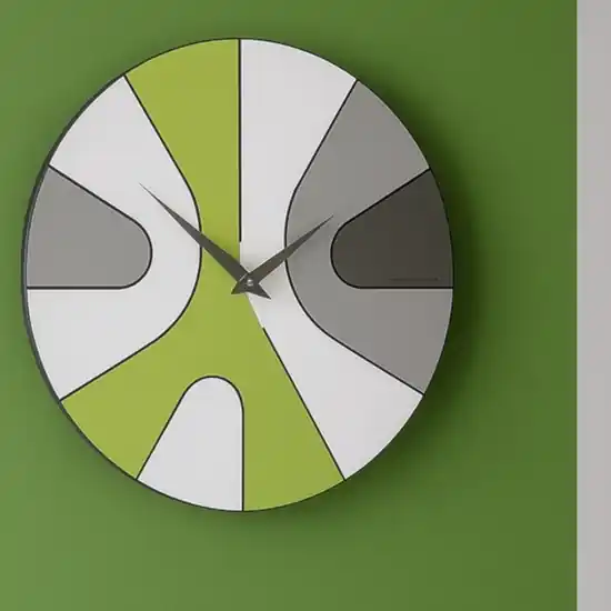 Orologio in legno rotondo da parete moderno verde Occasione